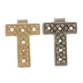 14KY & 14KW  Block Initial 9mm T For .01pt Stone