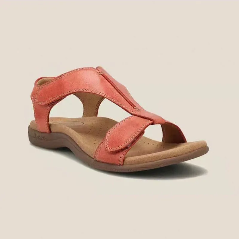 2024 new flat arch velcro one-line casual beach sandals