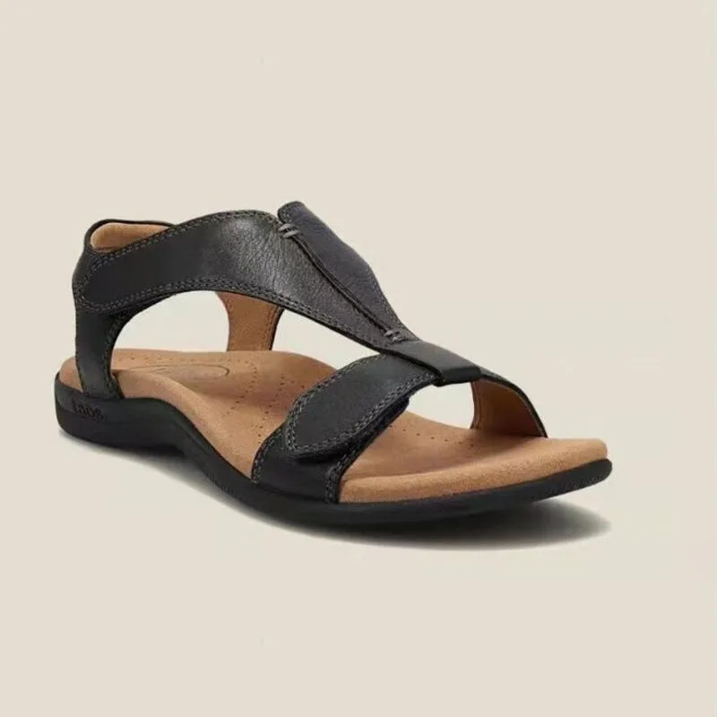 2024 new flat arch velcro one-line casual beach sandals