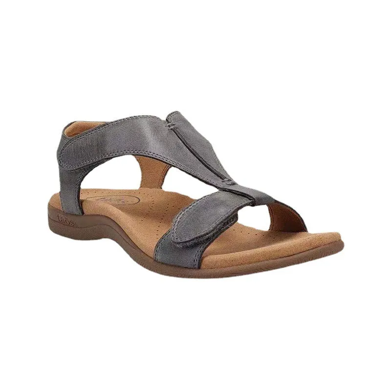 2024 new flat arch velcro one-line casual beach sandals