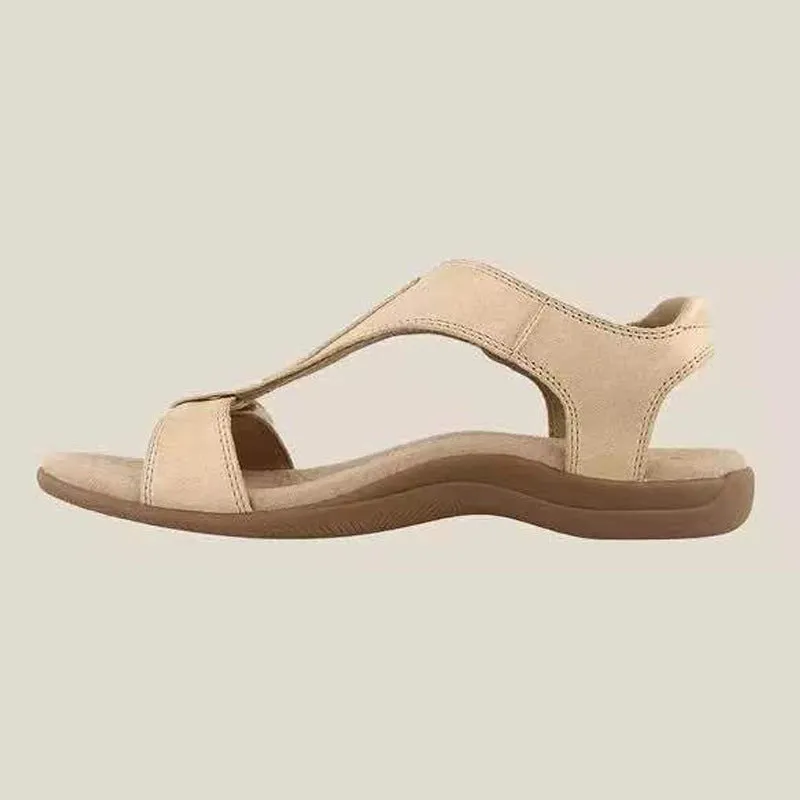 2024 new flat arch velcro one-line casual beach sandals