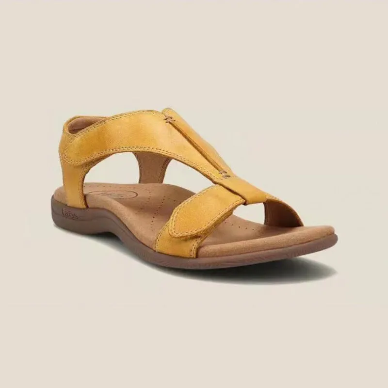 2024 new flat arch velcro one-line casual beach sandals