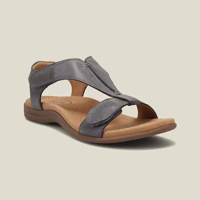 2024 new flat arch velcro one-line casual beach sandals