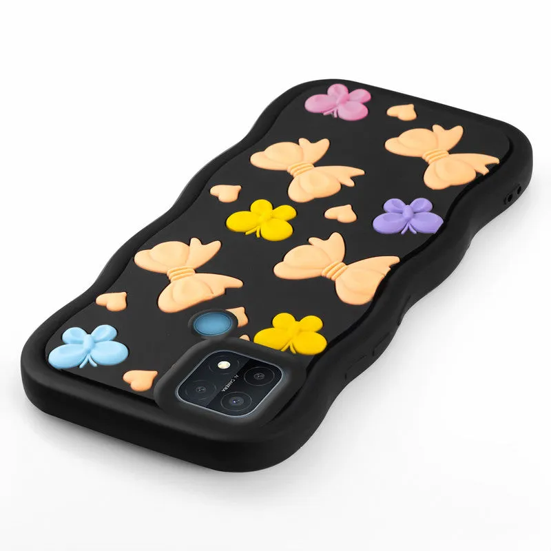 3D Silicone Soft Wave Edges Mobile Back Case For Oppo A15