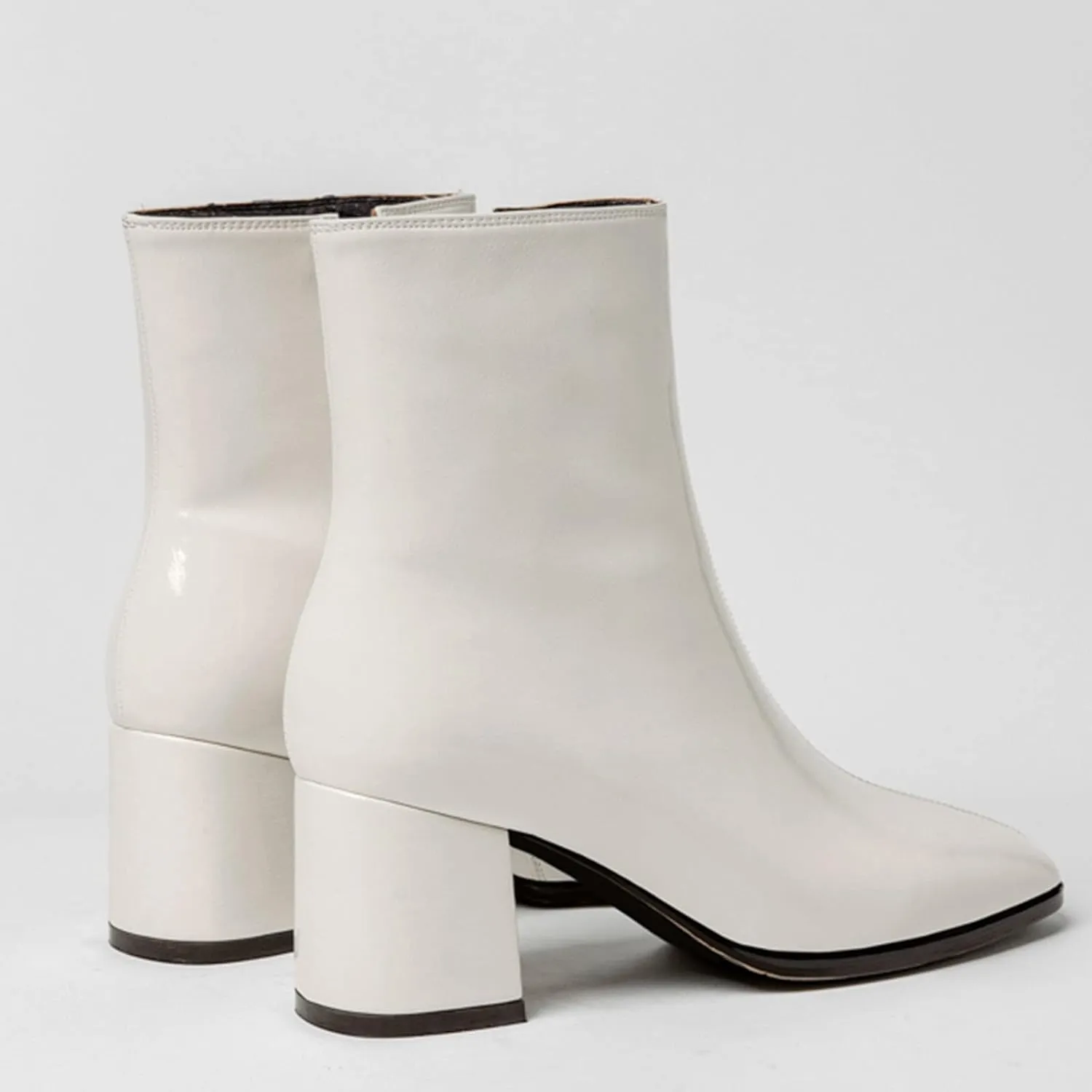 Ankle Boots for Women Mid Calf Boots for Women Fashion Leather Solid Color Side Zipper Chunky Heel Short Boots