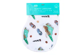 Baby Burp Cloth & Bib Combo: North Carolina Baby