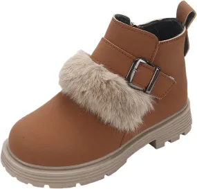 Baby Girls Zip Side Ankle Boots Low Heel Riding Little Girls Riding Boots Non Slip Breathable Shoes Toddler Boots