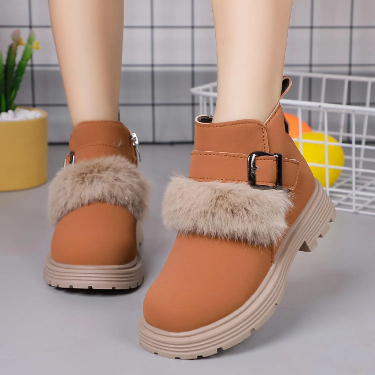 Baby Girls Zip Side Ankle Boots Low Heel Riding Little Girls Riding Boots Non Slip Breathable Shoes Toddler Boots