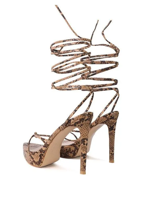 Bondage High Heel Lace Up Sandals
