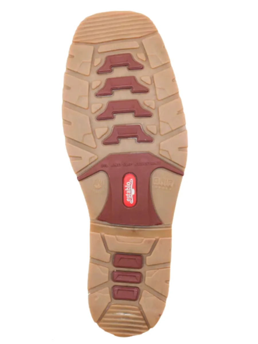 Botas de Trabajo Rodeo de Tubo Pull-On con Punta Suave de Piel Genuina para Hombre 'Establo' - ID: 41540