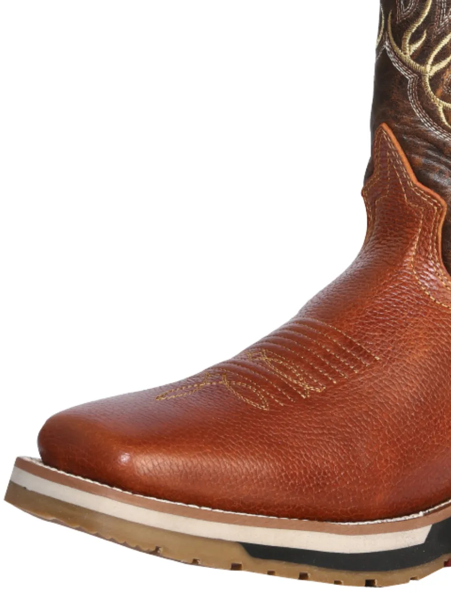 Botas de Trabajo Rodeo de Tubo Pull-On con Punta Suave de Piel Genuina para Hombre 'Establo' - ID: 41540