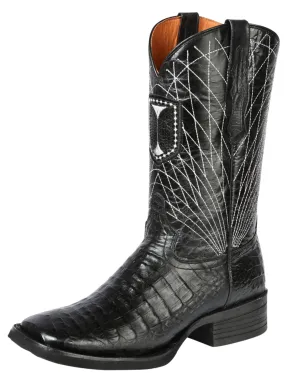 Botas Vaqueras Rodeo Imitacion de Caiman Belly Grabado en Piel Vacuno para Hombre 'El General' - ID: 44671