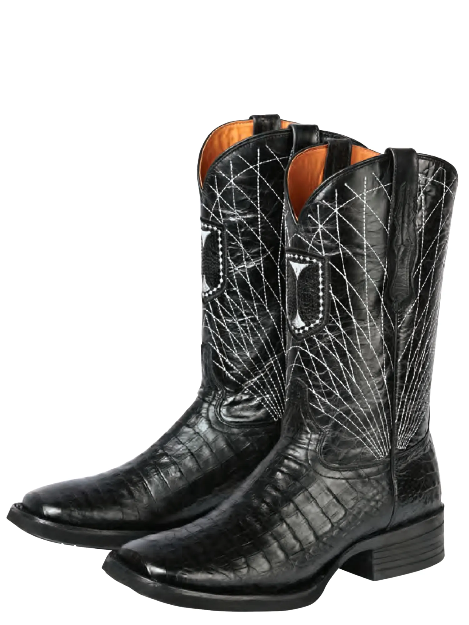 Botas Vaqueras Rodeo Imitacion de Caiman Belly Grabado en Piel Vacuno para Hombre 'El General' - ID: 44671