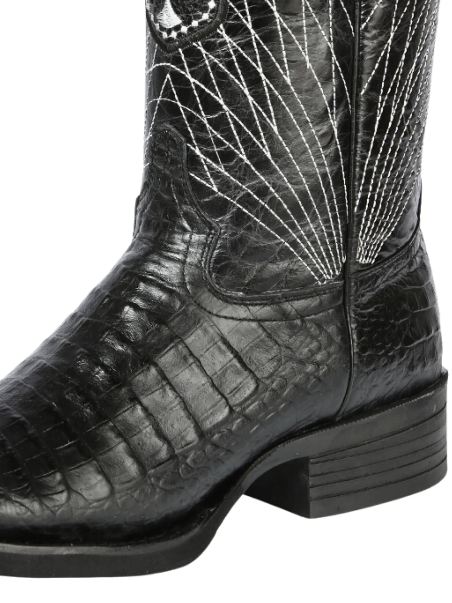 Botas Vaqueras Rodeo Imitacion de Caiman Belly Grabado en Piel Vacuno para Hombre 'El General' - ID: 44671