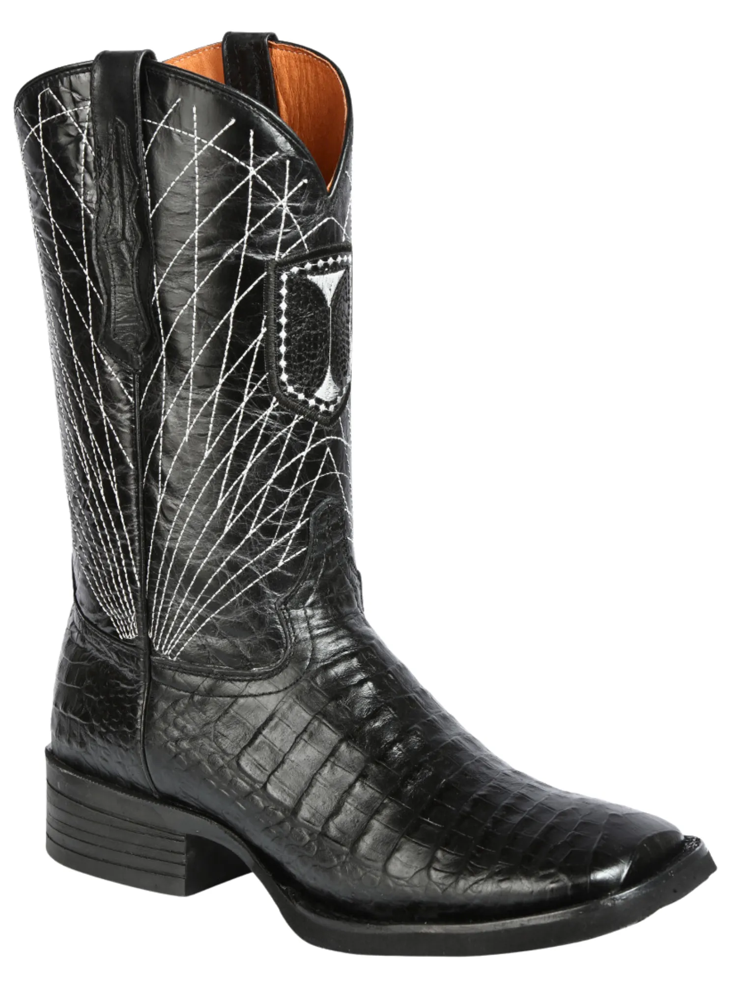 Botas Vaqueras Rodeo Imitacion de Caiman Belly Grabado en Piel Vacuno para Hombre 'El General' - ID: 44671