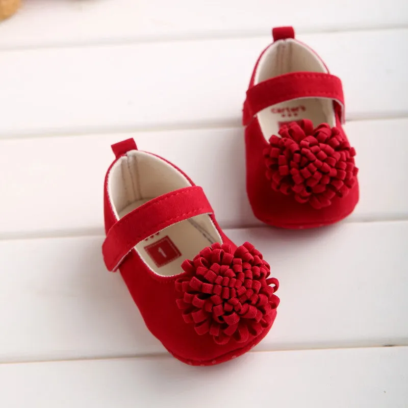 Candy Colors Newborn Baby Prewalker Soft Bottom Anti-slip, Big Flower Shoes