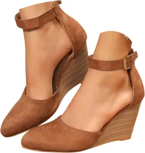 Closed Toe Platform Wedge Sandals 2025 Espadrilles Wedges for Women Heel Ladies Comfortable Cork Summer Dress Shoes for Beach Wedding with Adjustable Buckle Ankle Strap