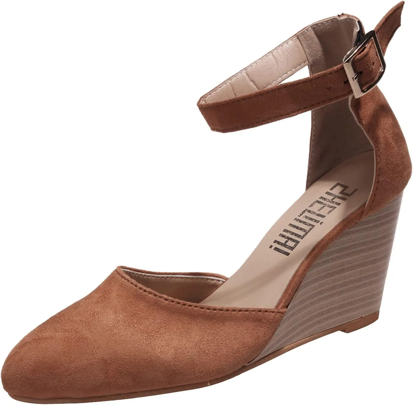 Closed Toe Platform Wedge Sandals 2025 Espadrilles Wedges for Women Heel Ladies Comfortable Cork Summer Dress Shoes for Beach Wedding with Adjustable Buckle Ankle Strap