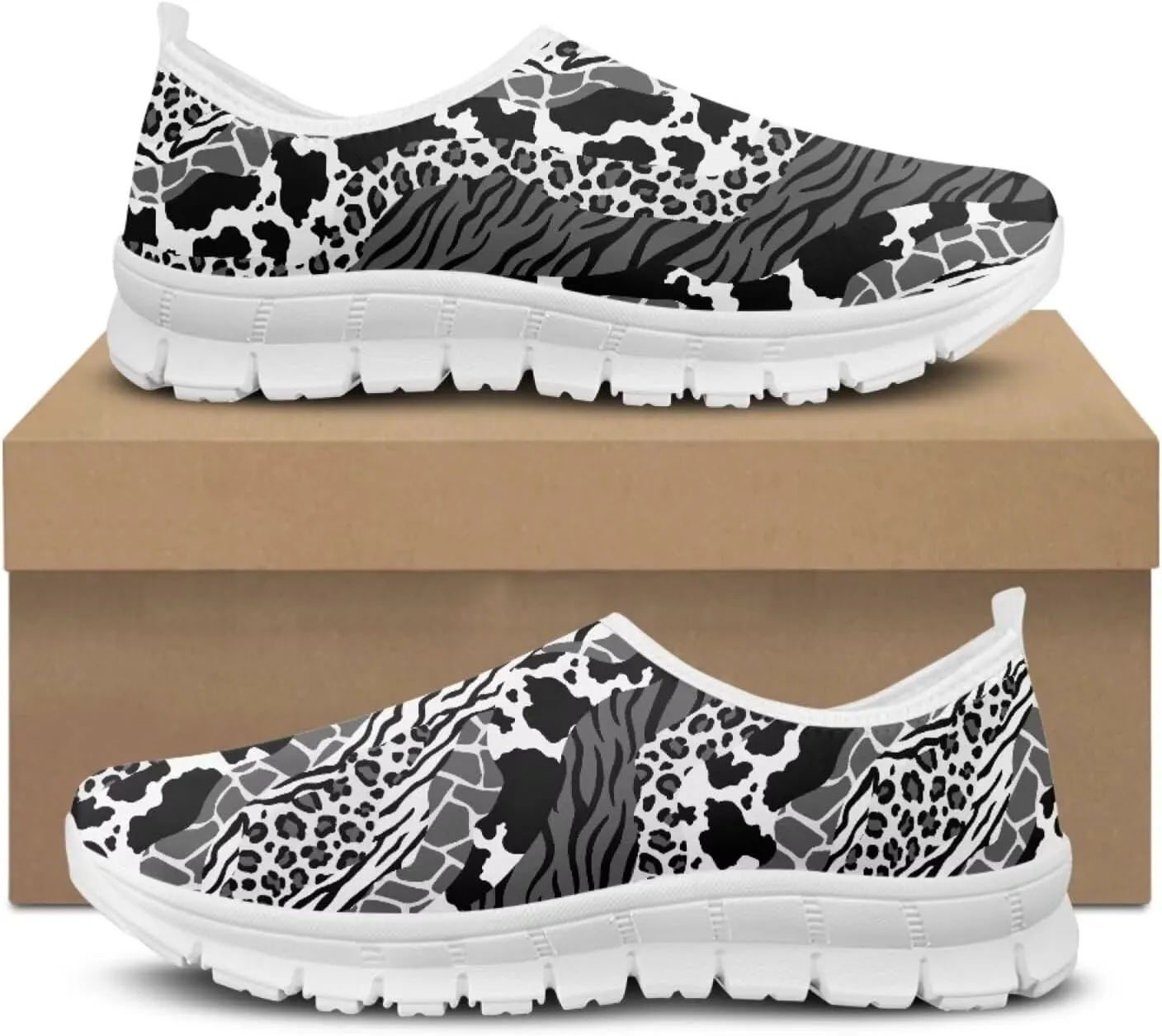 Coloranimal Womens Loafers Casual Flats Slip On Shoes Women Walking Shoes Lightweight Womens Casual Shoes Travel Shoes