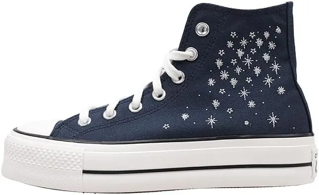 Converse Women's Chuck Taylor All Star Lift Sneakers, Into The Void/Egret/Mtl Lt GOL, Black, 5.5 Medium US