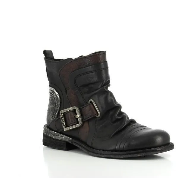Felmini 8563 Black & Brown Ankle Boots