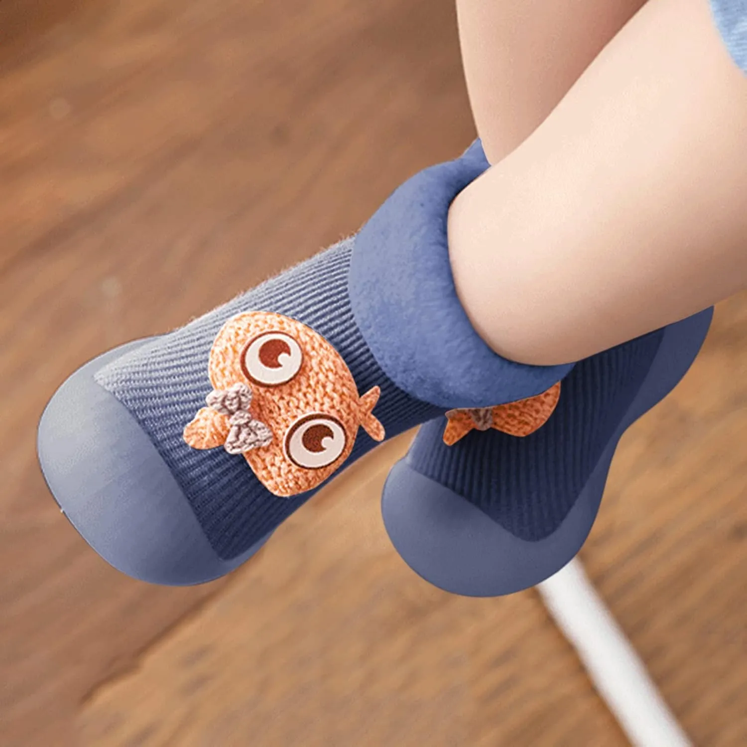 Girls Water Shoes, Kids Toddler Baby Boys Girls Solid Warm Knit Soft Sole Rubber Shoes Socks Slipper Stocking