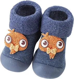 Girls Water Shoes, Kids Toddler Baby Boys Girls Solid Warm Knit Soft Sole Rubber Shoes Socks Slipper Stocking