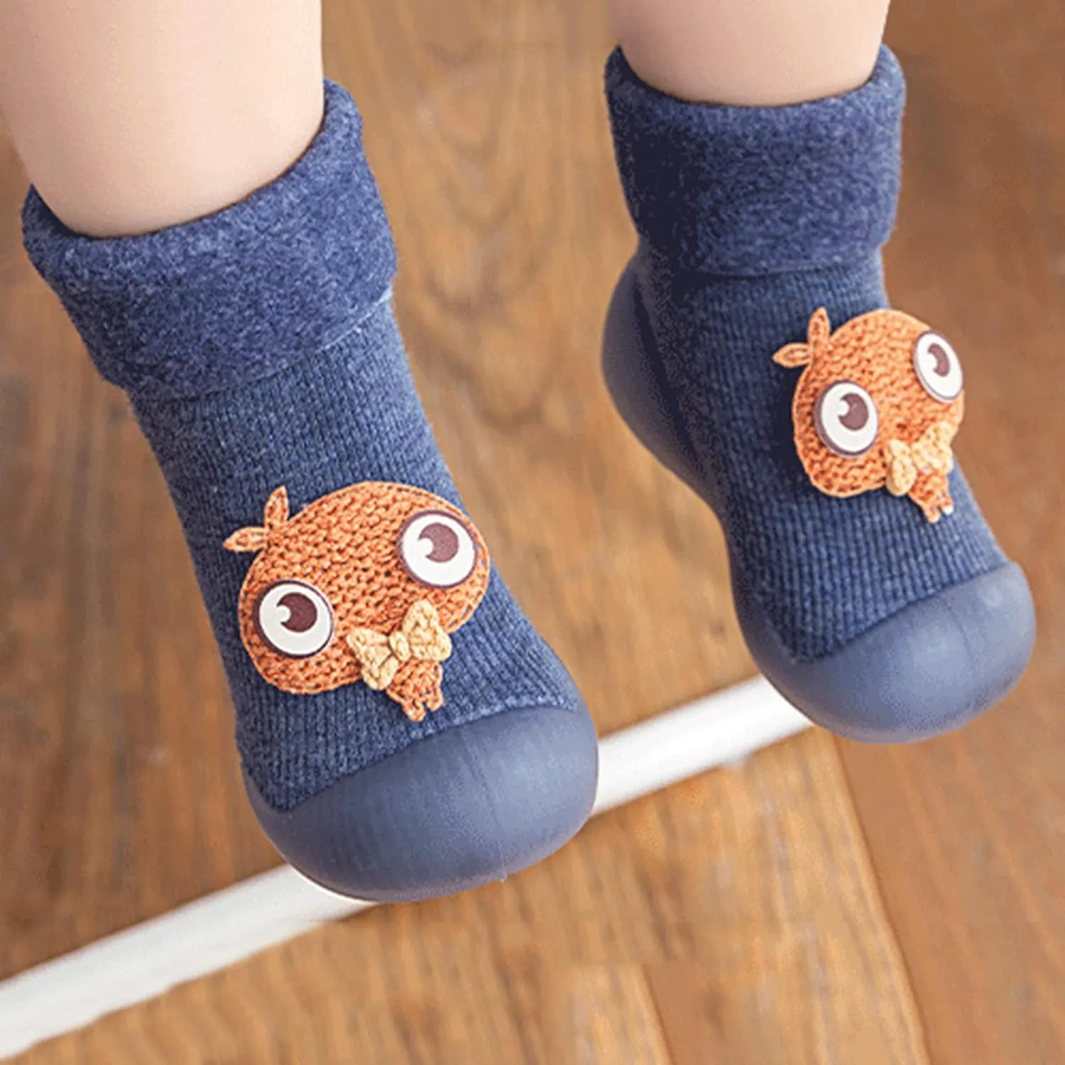 Girls Water Shoes, Kids Toddler Baby Boys Girls Solid Warm Knit Soft Sole Rubber Shoes Socks Slipper Stocking