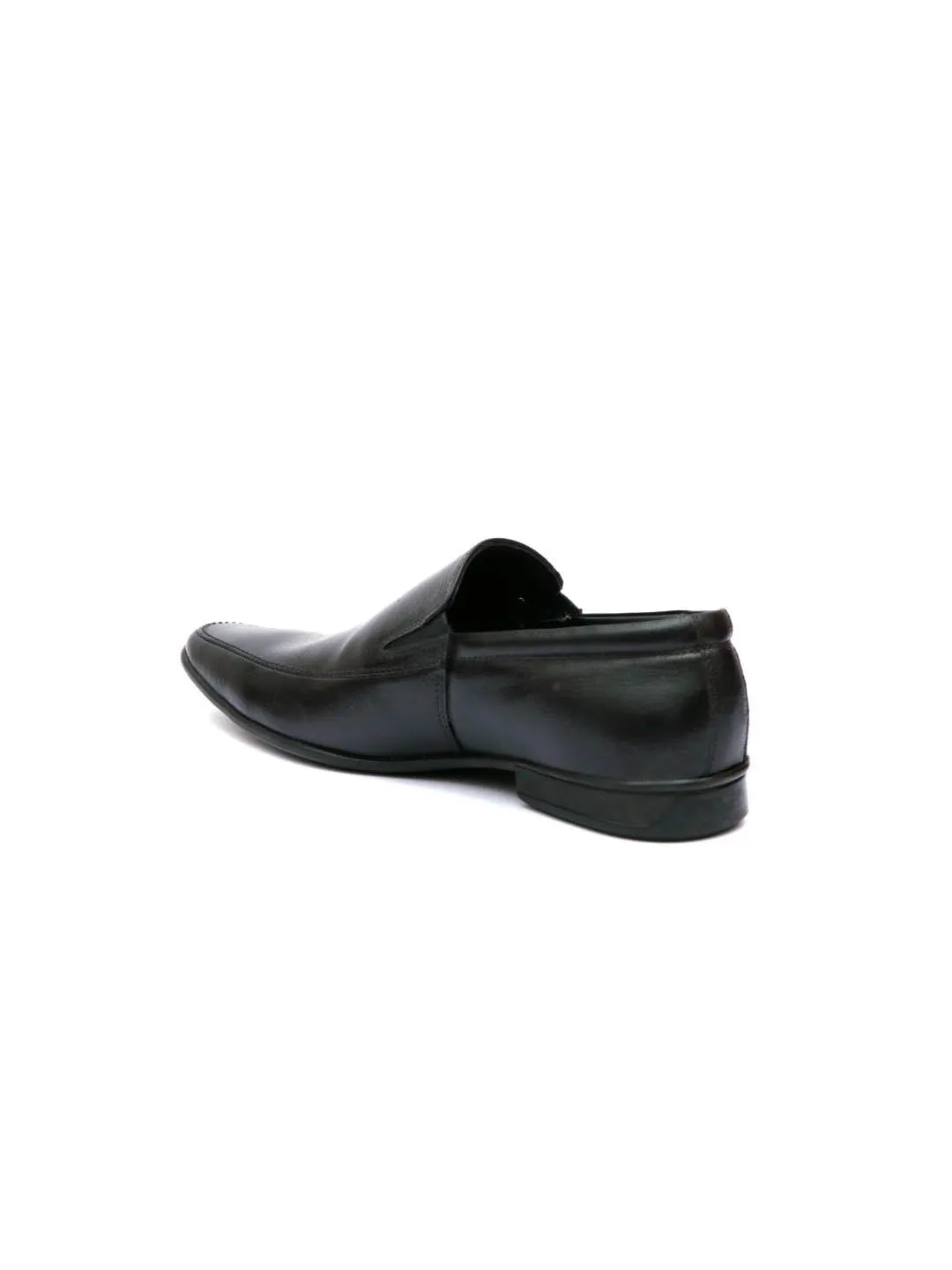 Hitz Men's Black Leather Slip-On Formal Shoes