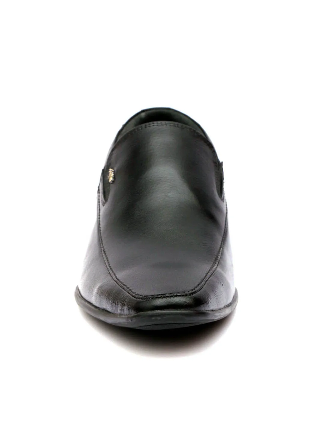 Hitz Men's Black Leather Slip-On Formal Shoes