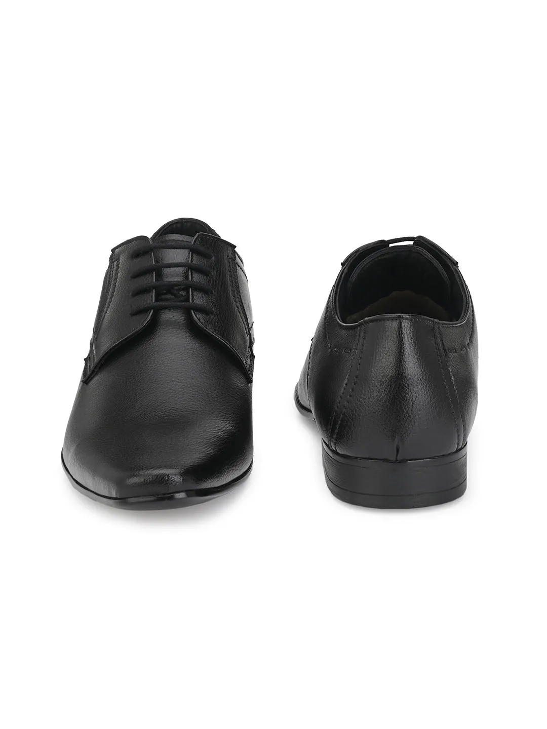 Hitz Men's Black Synthetic Lace-up Formal Shoes