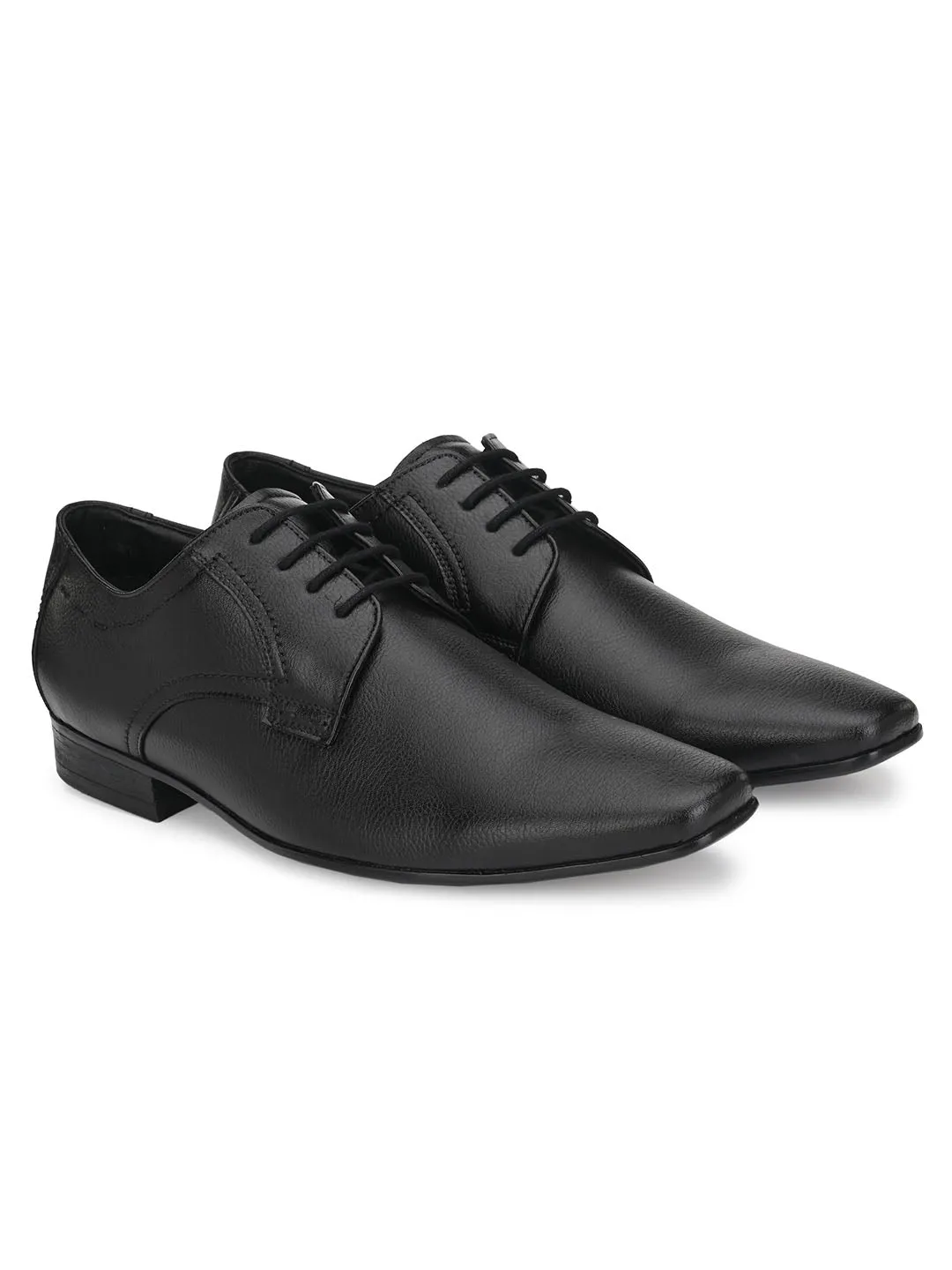 Hitz Men's Black Synthetic Lace-up Formal Shoes