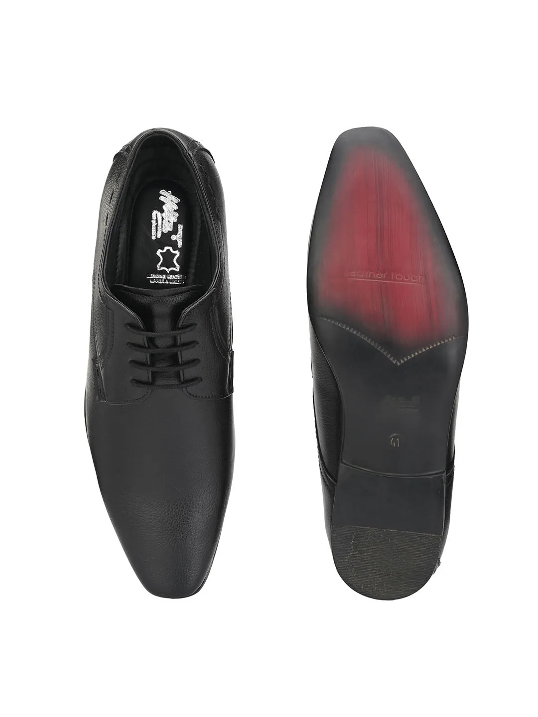 Hitz Men's Black Synthetic Lace-up Formal Shoes
