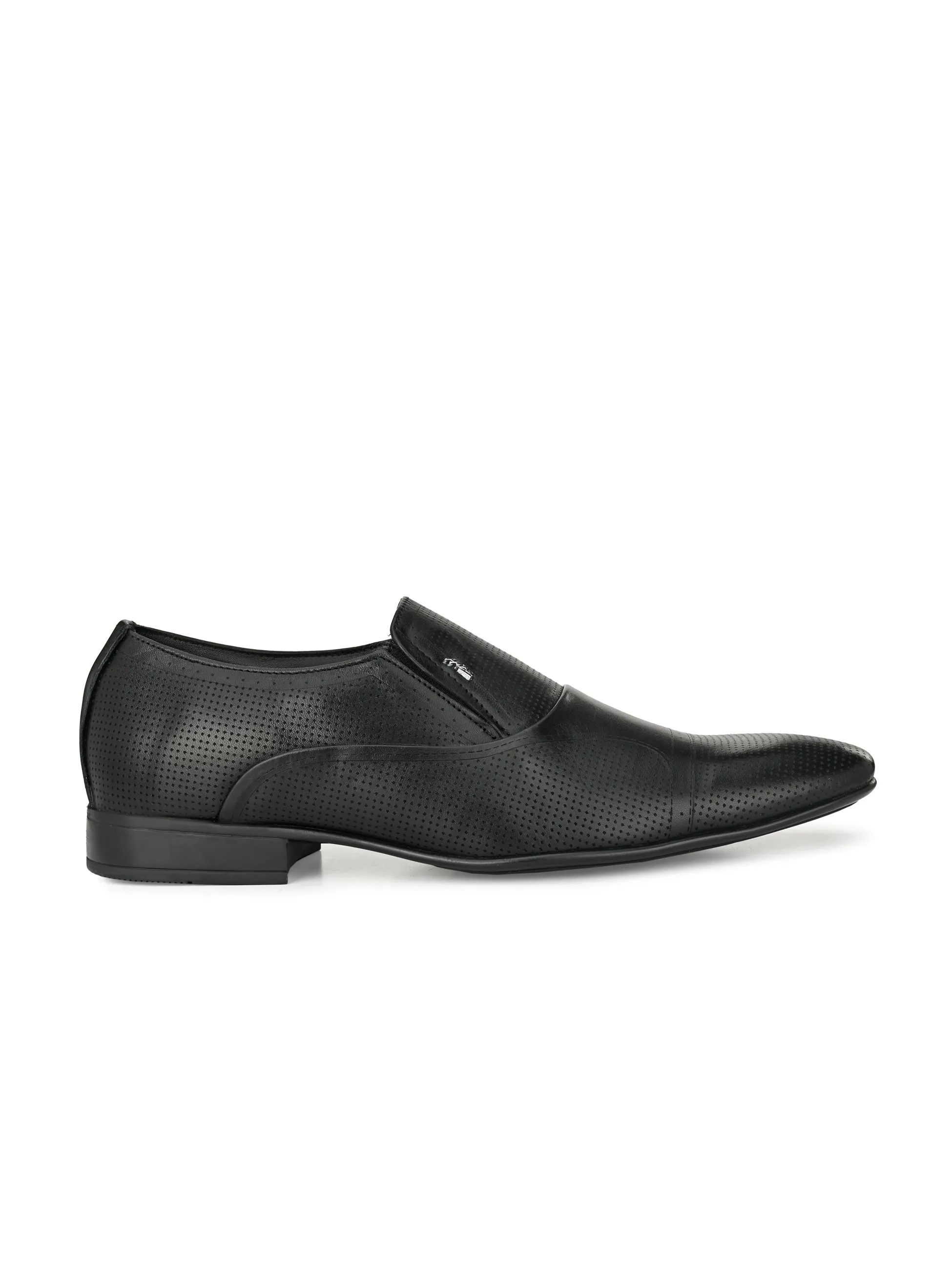 Hitz Men's Black Synthetic Slip-On Formal Shoes