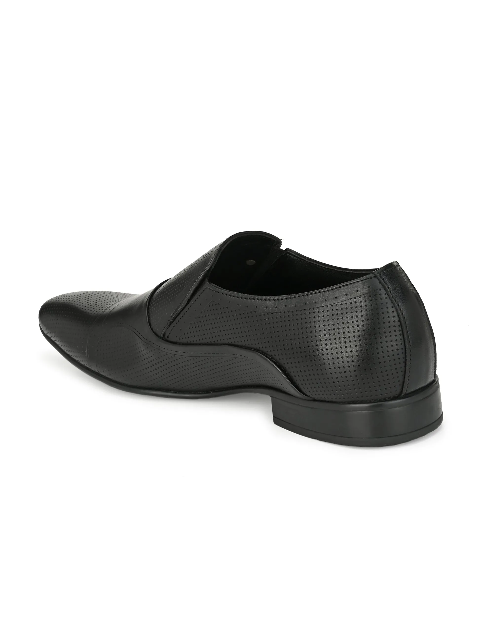 Hitz Men's Black Synthetic Slip-On Formal Shoes