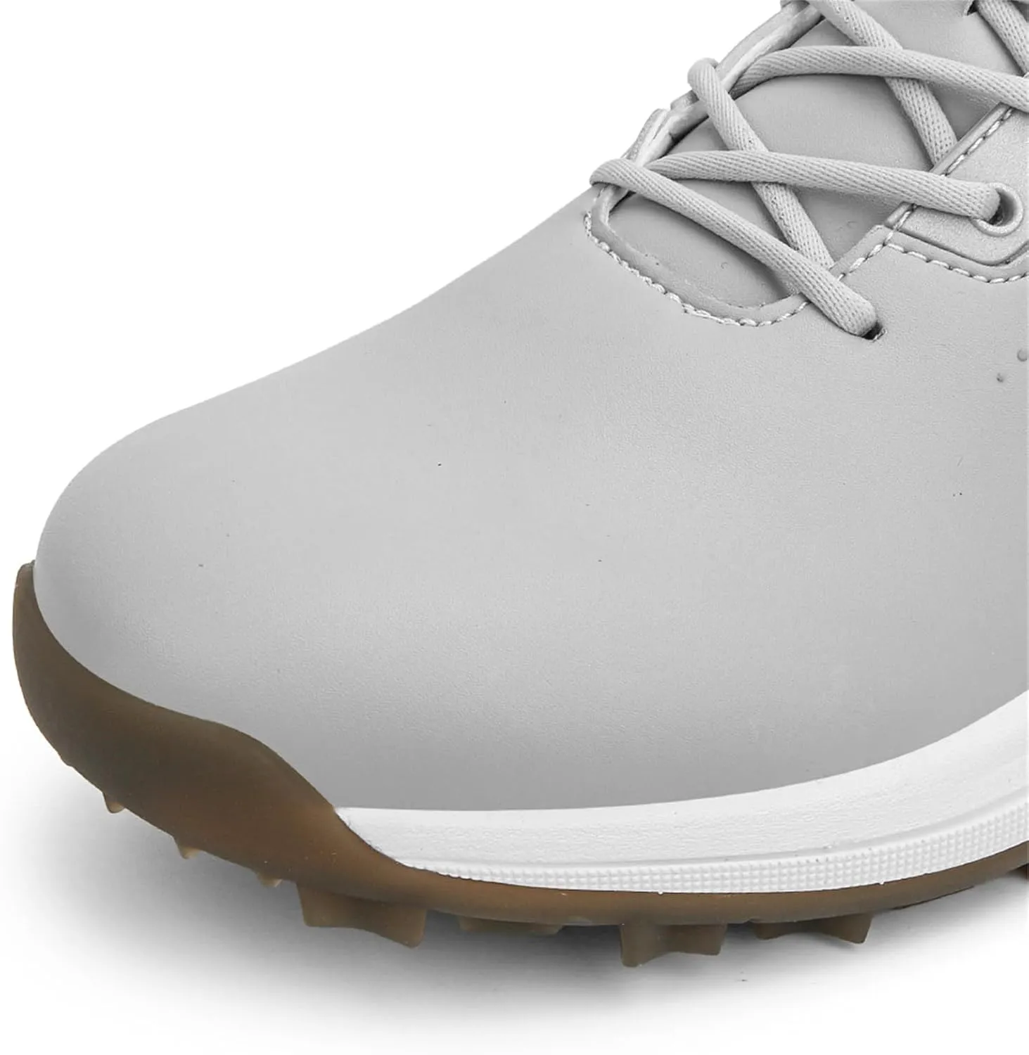 JiuQing Golf Shoes Mens Spikeless Professional Leather Golfing Trainers Outdoor Anti Slip Walking Shoes