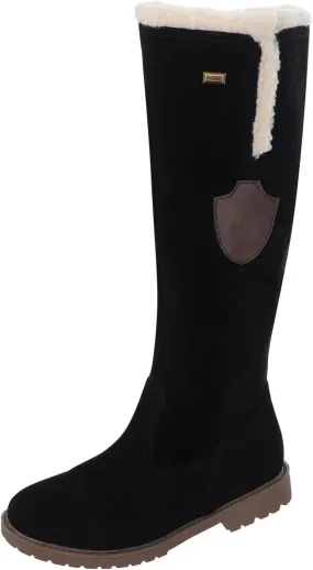 Knee High Boots For Women Girls Fashion Casual Fleece Lined Warm Low Heels Winter Snow Boots With Side Zipper