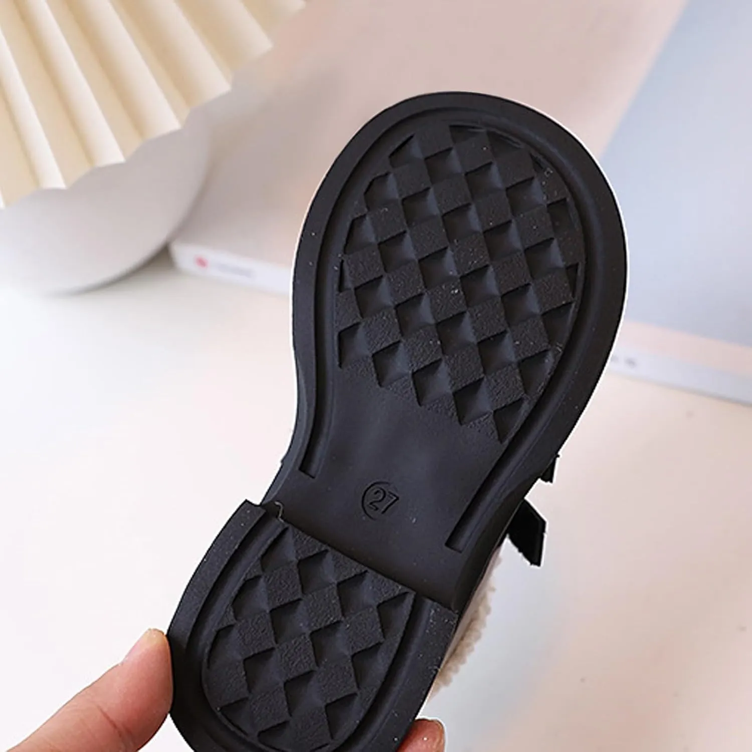 Little/Big Girls Fleece Plush PU Leather 𝗠occasin Loafers Kids Soft Sole Slip-On Outdoor Casual Baby Girl Shoe