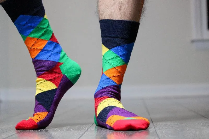 Men's Dress Casual 3 Pair Pack Combed Cotton Crew Argyle Socks