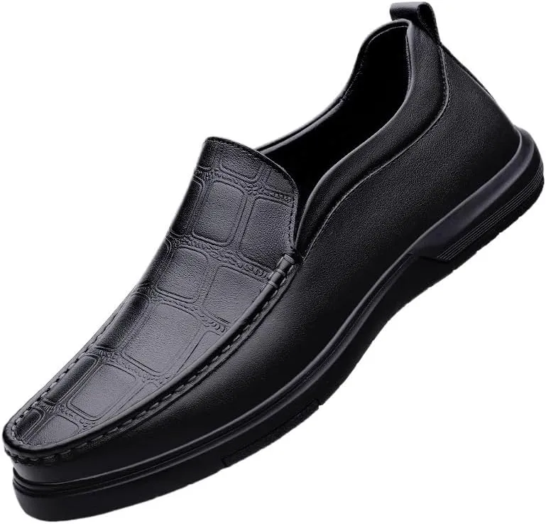 Mens Slip On Leather Shoes Sport Men Leather British Pointed Toe Business Dress Shoe