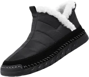 Men's Warm Waterproof Platform Snow Boots Comfort Plush Lined Non Slip Winter Ankle Booties Outdoor Ski Sneakers