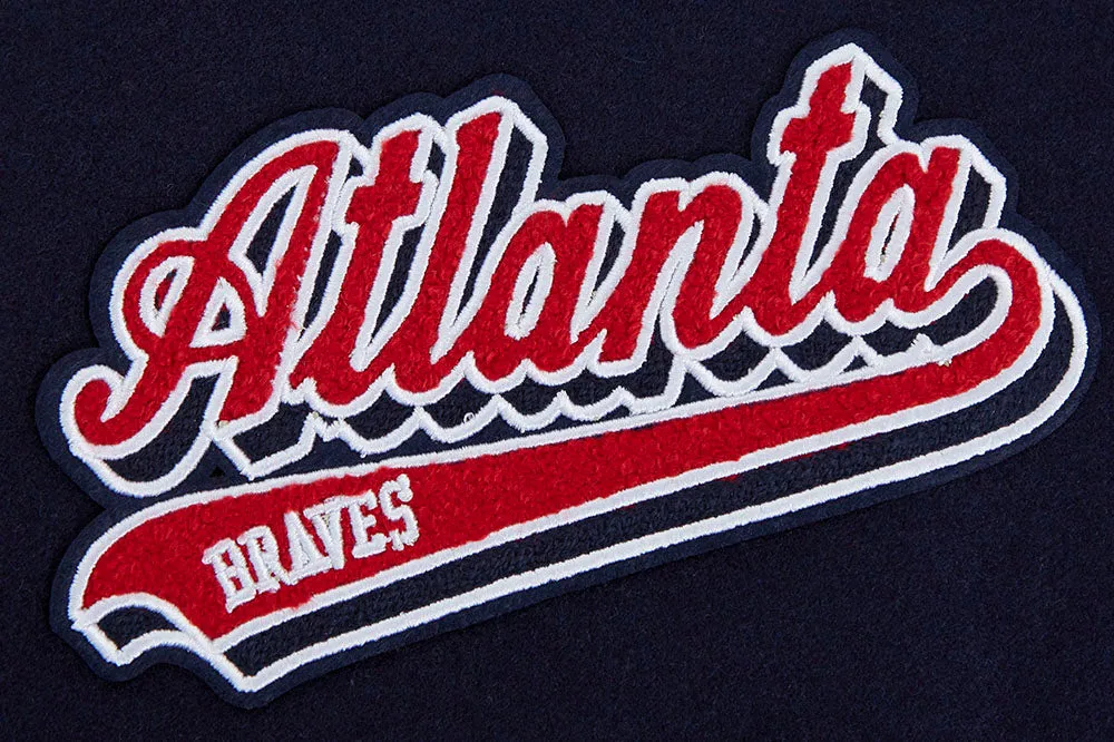 MLB ATLANTA BRAVES SCRIPT TAIL MEN'S RIB WOOL VARSITY (MIDNIGHT NAVY/RED/MIDNIGHT NAVY)