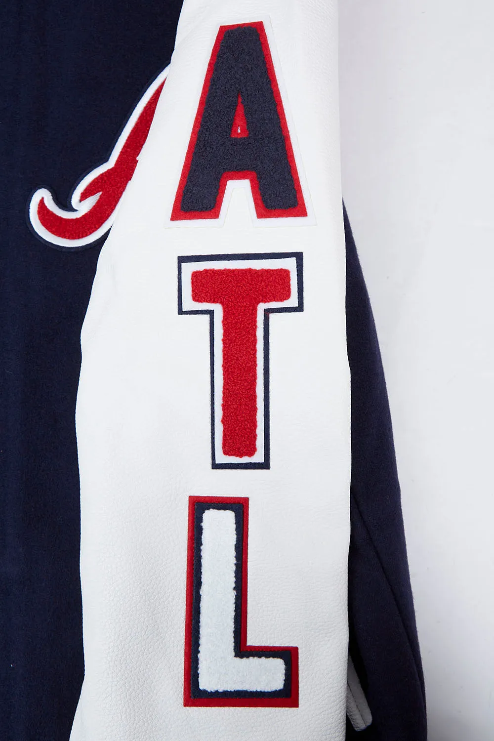 MLB ATLANTA BRAVES SCRIPT TAIL MEN'S RIB WOOL VARSITY (MIDNIGHT NAVY/RED/MIDNIGHT NAVY)