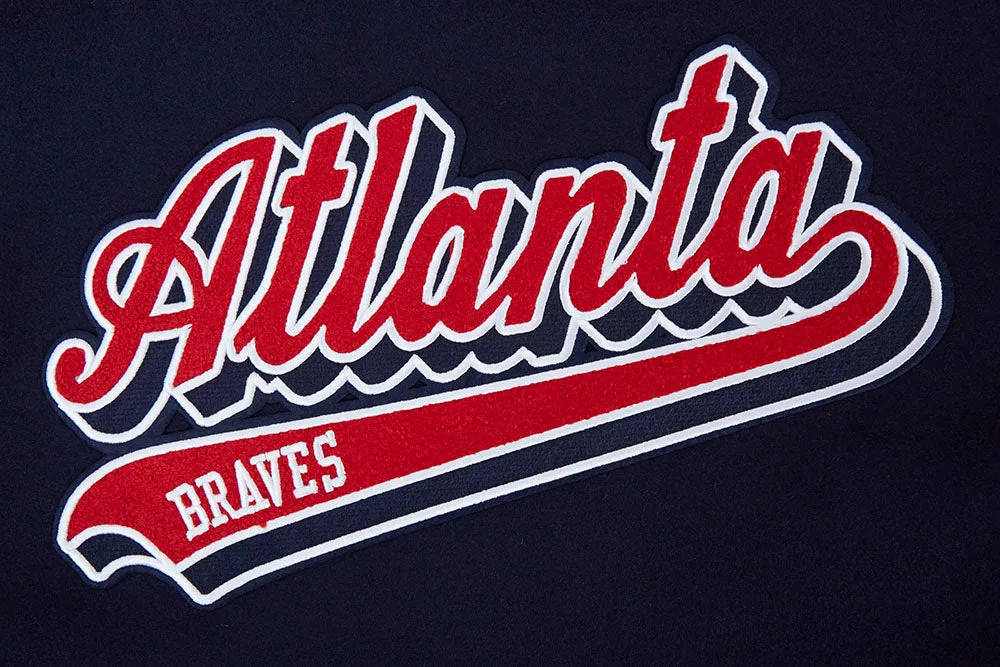 MLB ATLANTA BRAVES SCRIPT TAIL MEN'S RIB WOOL VARSITY (MIDNIGHT NAVY/RED/MIDNIGHT NAVY)