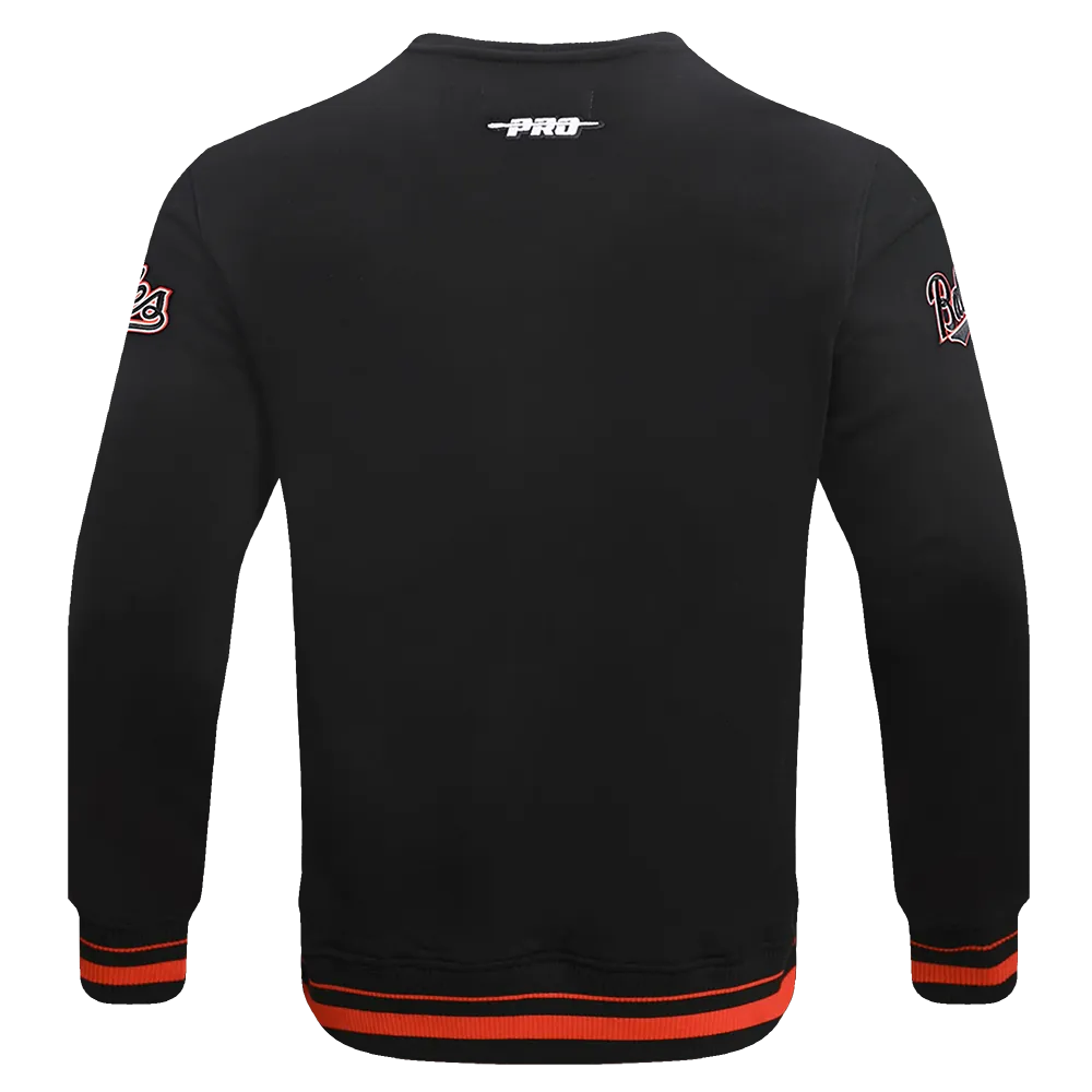 MLB BALTIMORE ORIOLES MASHUP MEN'S RIB CREWNECK (BLACK/ORANGE)