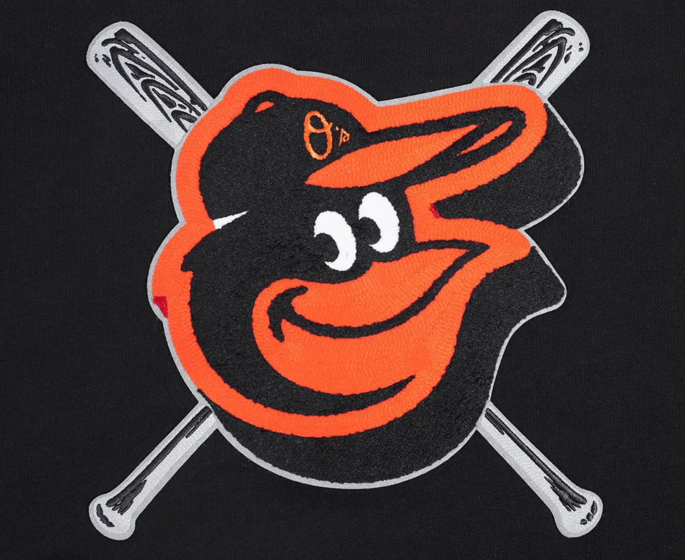MLB BALTIMORE ORIOLES MASHUP MEN'S RIB CREWNECK (BLACK/ORANGE)
