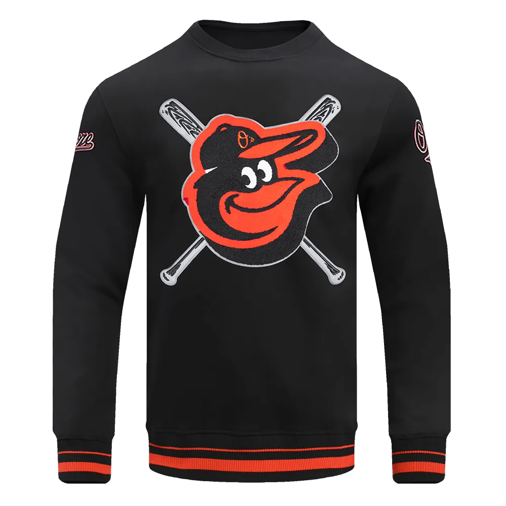 MLB BALTIMORE ORIOLES MASHUP MEN'S RIB CREWNECK (BLACK/ORANGE)