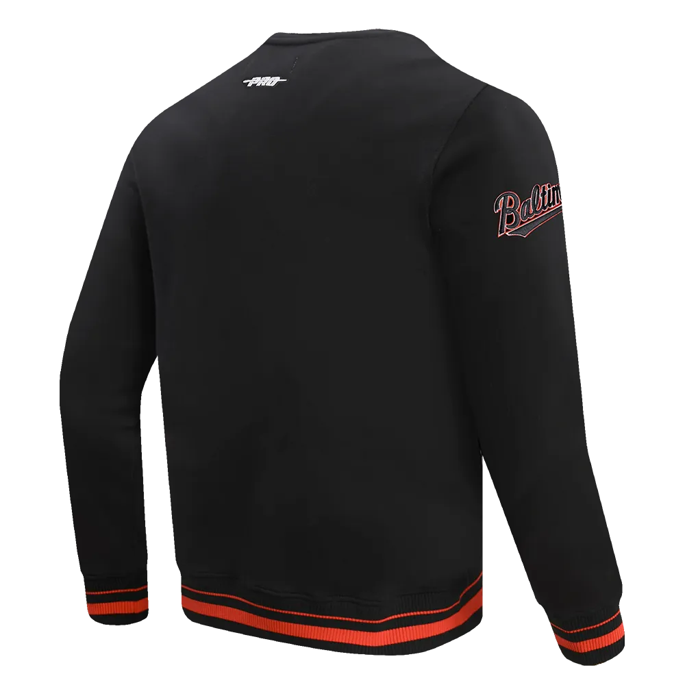 MLB BALTIMORE ORIOLES MASHUP MEN'S RIB CREWNECK (BLACK/ORANGE)
