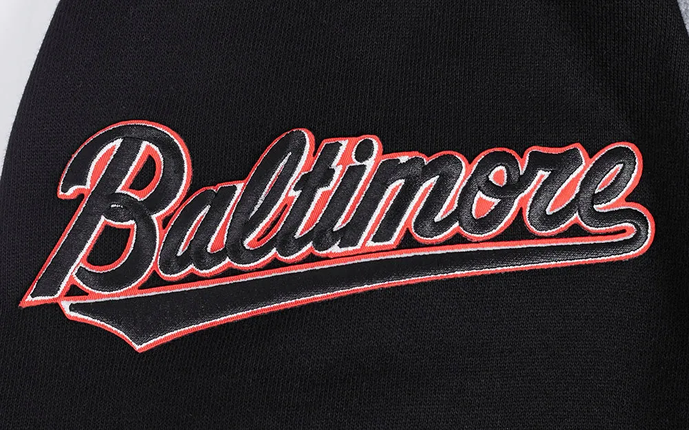 MLB BALTIMORE ORIOLES MASHUP MEN'S RIB CREWNECK (BLACK/ORANGE)