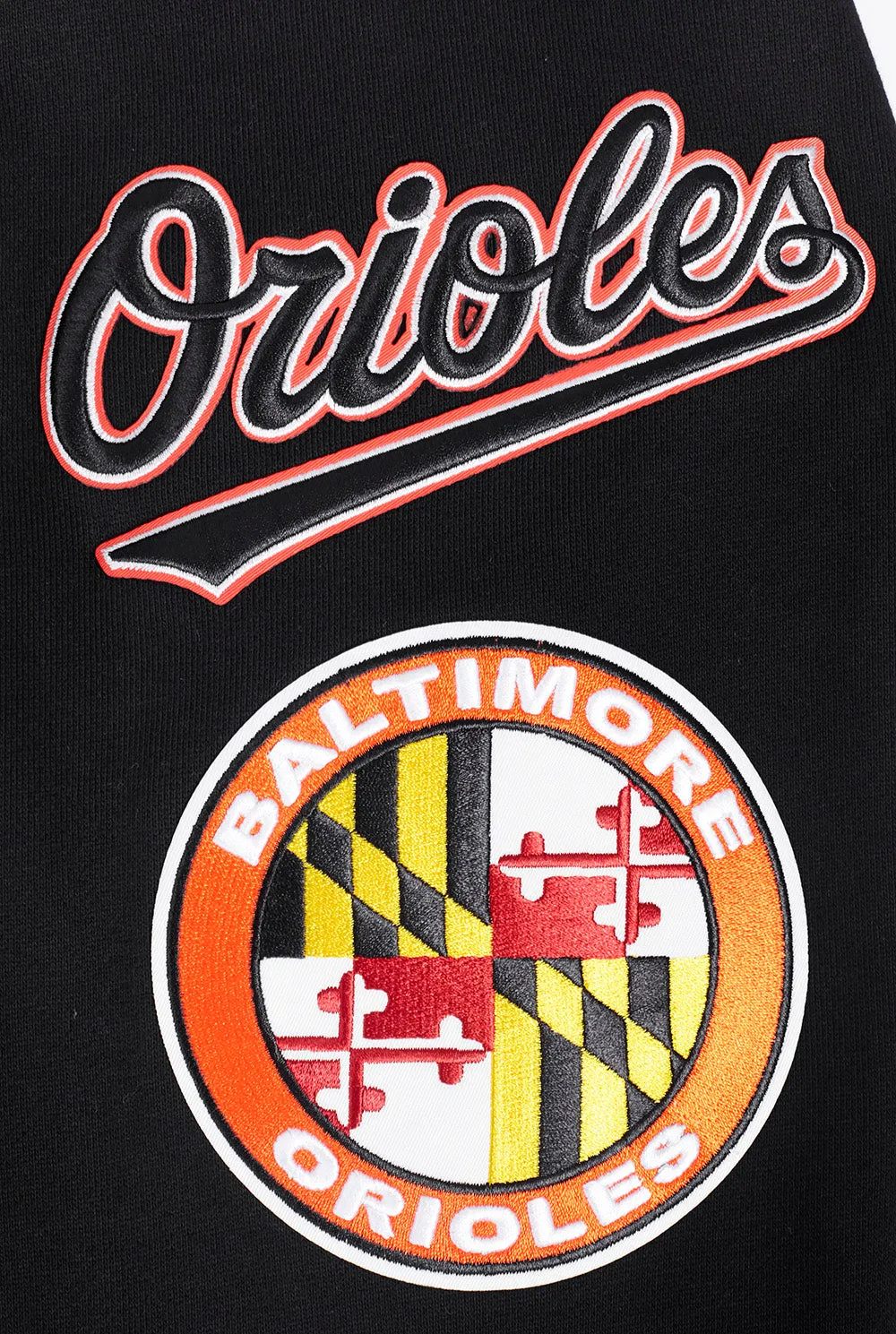 MLB BALTIMORE ORIOLES MASHUP MEN'S RIB CREWNECK (BLACK/ORANGE)